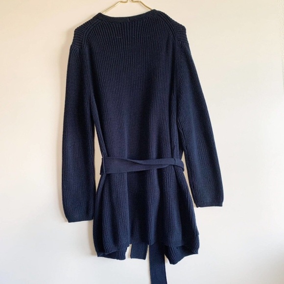 Jenni Kayne Cotton Fisherman Wrap Cardigan Navy - Picture 6 of 7